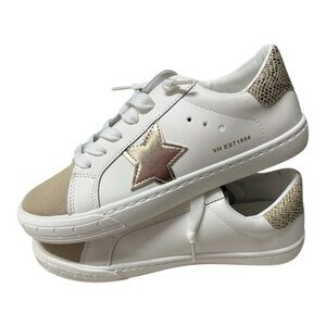Vintage Havana White and Gold Star Sneakers